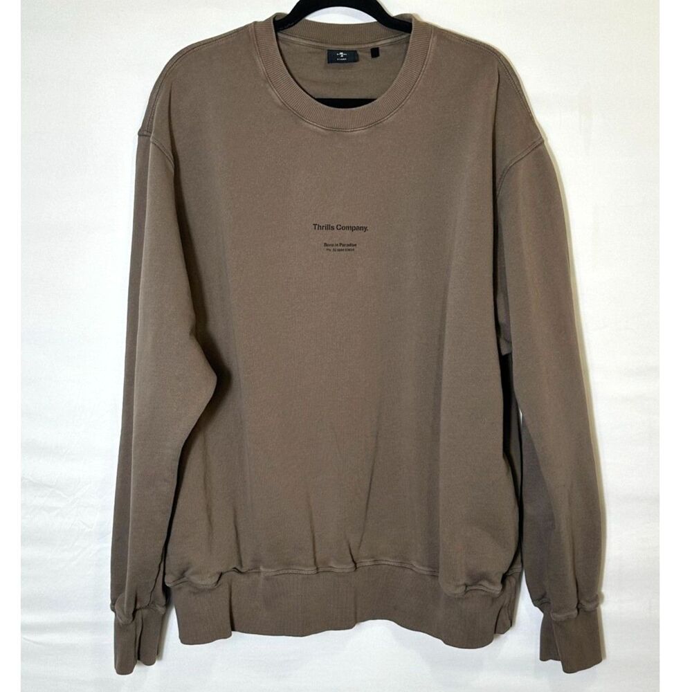 Thrills Company Men's Long Sleeve Sweatshirt with Pockets Size XL Organic Cotton